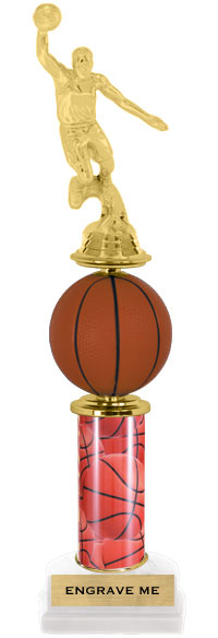 Spinning Squeezable Basketball Riser Trophy [14 inch]