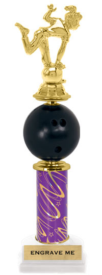 Spinning Squeezable Bowling Ball Riser Trophy [14 inch]