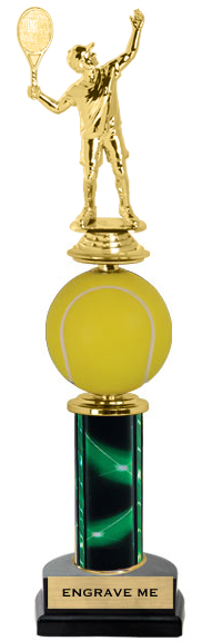 Spinning Squeezable Tennis Ball Riser Trophy [14 inch]
