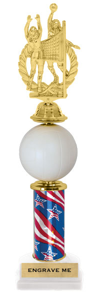 Spinning Squeezable Volleyball Riser Trophy [14 inch]