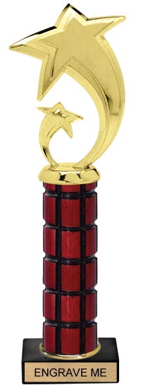 High Gloss Mahogany Trophy on Black Marble Base [12 inch]