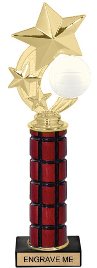 High Gloss Mahogany Trophy on Black Marble Base [12 inch]