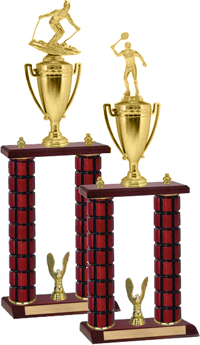 High Gloss Mahogany 2-Post Trophy [22 inch]