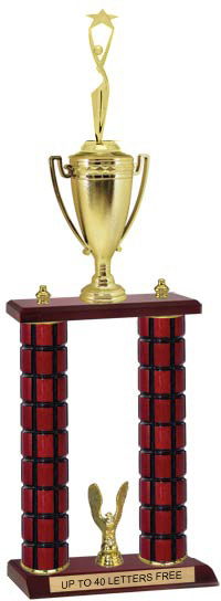 High Gloss Mahogany 2-Post Trophy [24 inch]