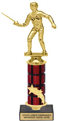 Shooting Star Riser Mahogany Column Trophy [11 inch]