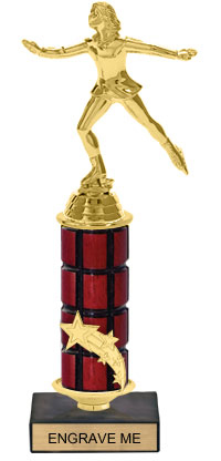 Shooting Star Riser Mahogany Column Trophy [12 inch]