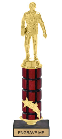 Shooting Star Riser Mahogany Column Trophy [13 inch]