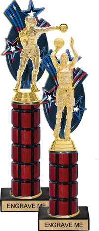Mahogany Column Triple Start Backdrop Trophy [11 inch]