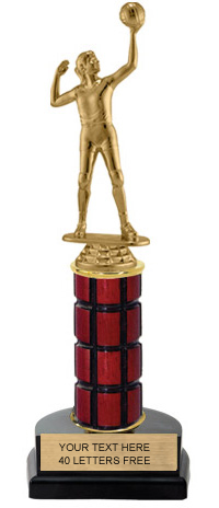 Mahogany Column Trophy on Horseshoe Base  [10 inch]