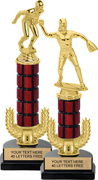 Wreath Riser Mahogany Column Trophy on Horseshoe Base [12 inch]