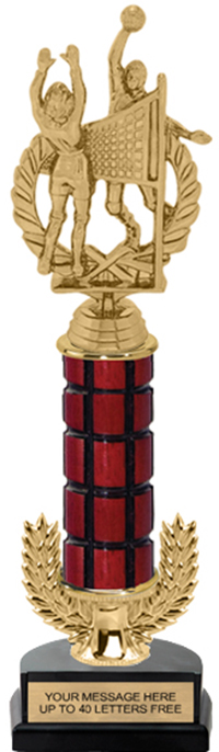 Wreath Riser Mahogany Column Trophy on Horseshoe Base [13 inch]