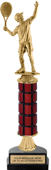 Stem Riser Mahogany Column Trophy on Horseshoe Base [13 inch]