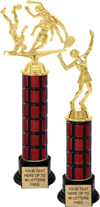 Mahogany Column Trophy on weighted black base [11 inch]