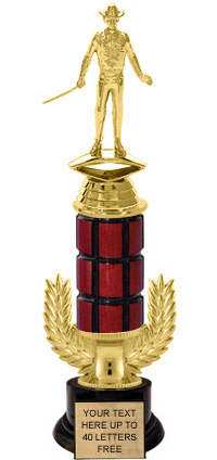 Wreath Riser Mahogany Column Trophy on Synthetic Base [13 inch]