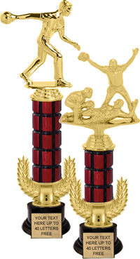 Wreath Riser Mahogany Column Trophy on Synthetic Base [13 inch]