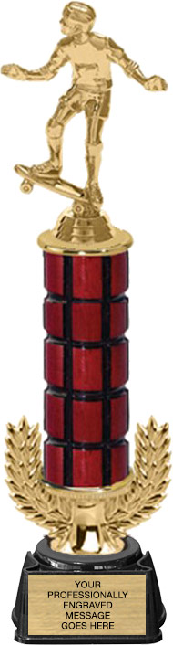 Wreath Riser Mahogany Column Trophy on Synthetic Base [15 inch]