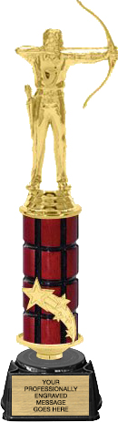 Shooting Star Riser Mahogany Column Trophy [12 inch]