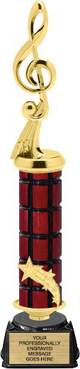 Shooting Star Riser Mahogany Column Trophy [14 inch]