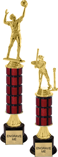 Stem Riser Mahogany Column Trophy on Synthetic Base [12 inch]