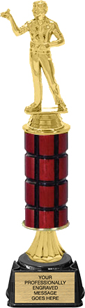 Stem Riser Mahogany Column Trophy on Synthetic Base [13 inch]