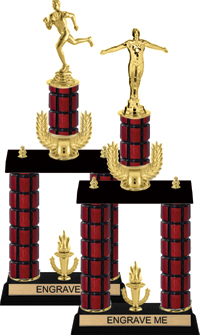 Wreath Riser Mahogany Two-Post Trophy [19 inch]