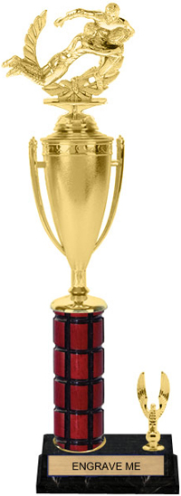 Mahogany Column Trophy with Cup & 1 Trim [16 inch]