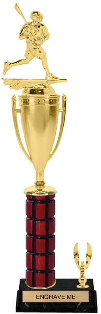 Mahogany Column Trophy with Cup & 1 Trim [17 inch]