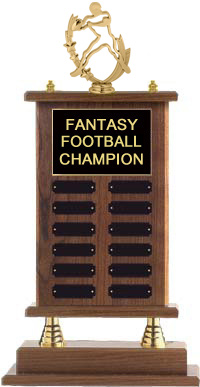 Fantasy Football Walnut Finish Perpetual Trophy [22 inch]