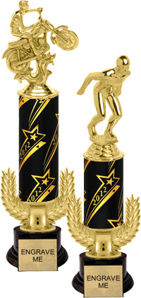Gold Wreath Riser Trophy on Round Synthetic Base [13 inch]