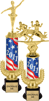 Gold Wreath Riser Trophy on Round Synthetic Base [13 inch]
