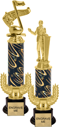 Gold Wreath Riser Trophy on Round Synthetic Base [13 inch]