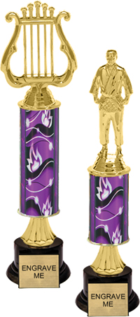 Gold Stem Riser Trophy on Round Synthetic Base [12 inch]
