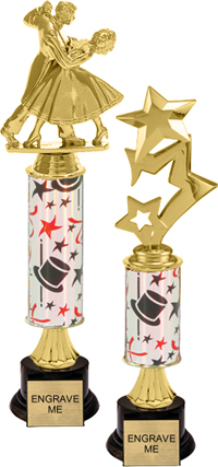 Gold Stem Riser Trophy on Round Synthetic Base [12 inch]