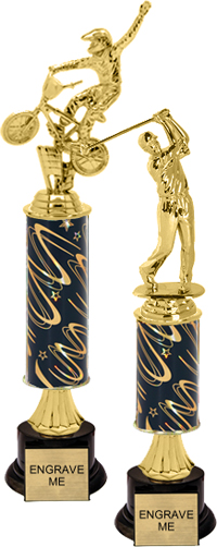 Gold Stem Riser Trophy on Round Synthetic Base [12 inch]