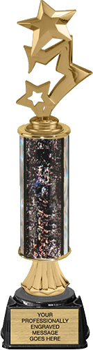 Gold Stem Riser Trophy on Round Synthetic Base [13 inch]