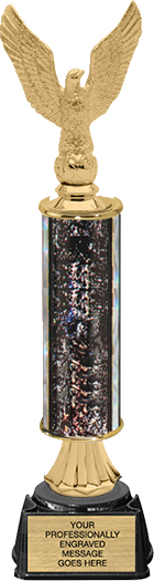 Gold Stem Riser Trophy on Horseshoe Synthetic Base [14 inch]