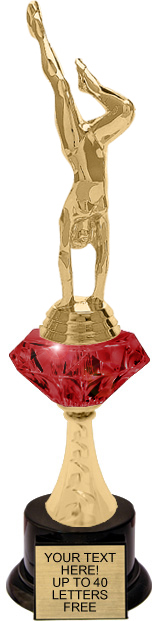 Ruby Red Diamond Riser Trophy on Synthetic Base