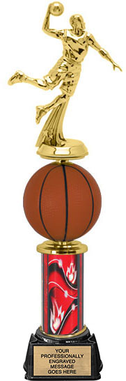 Spinning Squeezable Basketball Riser Trophy [13 inch]