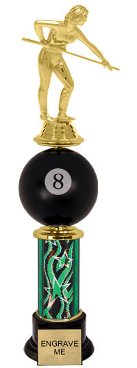 Spinning Squeezable Billiards Riser Trophy [13 inch]