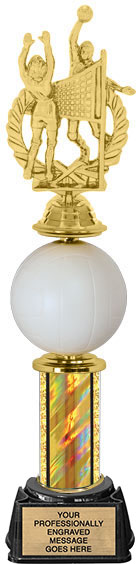 Spinning Squeezable Volleyball Riser Trophy [13 inch]