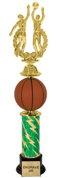 Spinning Squeezable Basketball Riser Trophy [15 inch]