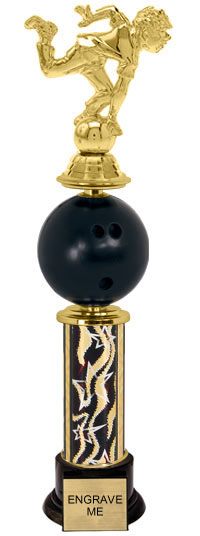 Spinning Squeezable Bowling Ball Riser Trophy [15 inch]