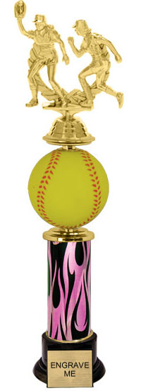 Spinning Squeezable Softball Riser Trophy [15 inch]