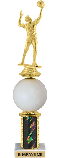 Spinning Squeezable Volleyball Riser Trophy [12 inch]