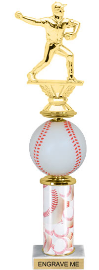 Spinning Squeezable Baseball Riser Trophy [14 inch]