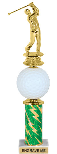Spinning Squeezable Golf Ball Riser Trophy [14 inch]