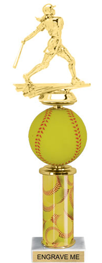 Spinning Squeezable Softball Riser Trophy [14 inch]