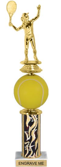 Spinning Squeezable Tennis Ball Riser Trophy [14 inch]