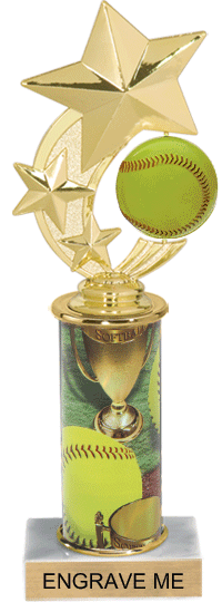 Softball Shooting Star Spinning Trophy [10 inch]