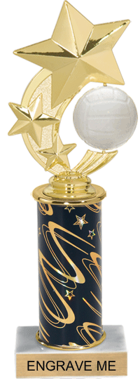 Volleyball Shooting Star Spinning Trophy [10 inch]